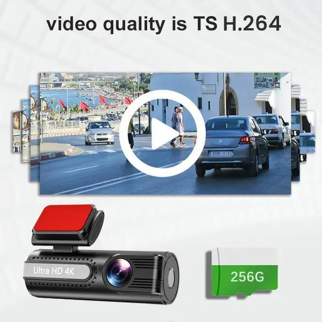 Alt view image 2 of 5 - V21 4K Dual Channel Dash Cam, Front+Rear Recording with GPS Trajectory 4K Ultra HD (3840×2160 @30fps), 1.47" IPS Display, Built-in 2.4G WiFi APP Control, G-Sensor, Loop Recording