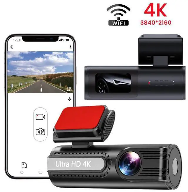 Main image of V21 4K Dual Channel Dash Cam, Front+Rear Recording with GPS Trajectory 4K Ultra HD (3840×2160 @30fps), 1.47" IPS Display, Built-in 2.4G WiFi APP Control, G-Sensor, Loop Recording