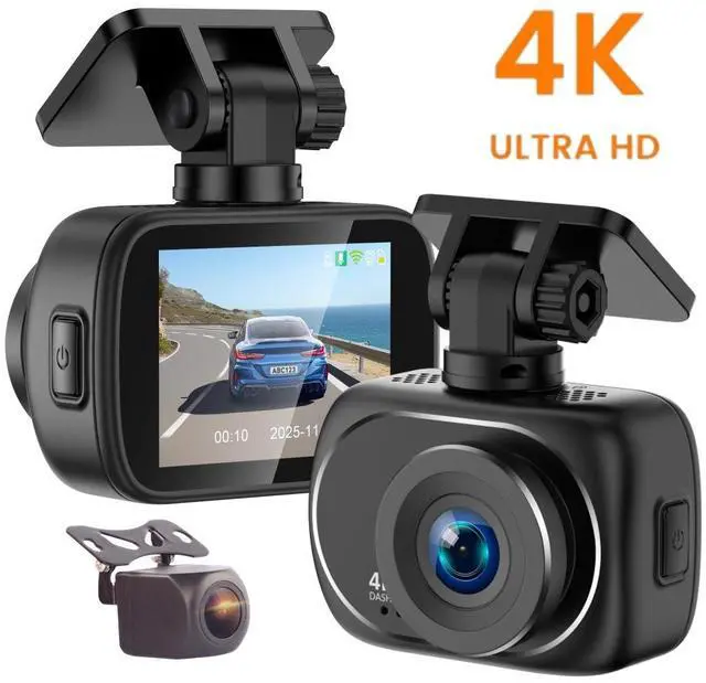 Main image of V51 4K Dual Channel Dash Cam, Front+Rear Dual 4K Recording with GPS Trajectory 3840×2160 @25fps, 2.0" IPS Display, Built-in 2.4G WiFi, APP Control, G-Sensor, Time-Lapse Parking