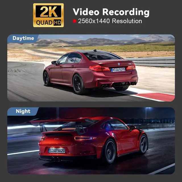 Alt view image 4 of 5 - V40 2.5K Hidden Dash Cam, Single Lens with GPS Trajectory 1440p QHD Recording, 1.47" IPS Display, Built-in WiFi APP Control, Time-Lapse Parking, Loop Recording, G-Sensor