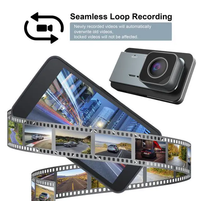 Alt view image 4 of 5 - F4 4K Dual Channel Dash Cam, Front+Rear Recording with 4.0" IPS Display 4K Ultra HD Front (SC401) + 1080p Rear (AHD), Built-in G-Sensor, Parking Monitor, Loop Recording ACC Hardwire Kit Included