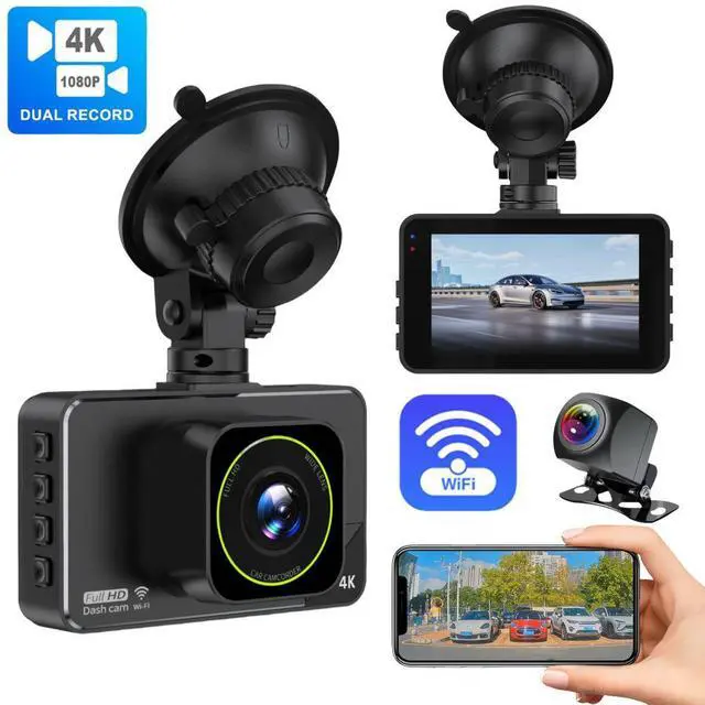 Main image of M79 4K Dual Channel Dash Cam, Front+Rear Recording 4K Ultra HD Front + 1080p Rear, 5MP Sensor, 170° Front + 150° Rear Wide Angle, Built-in WiFi APP Control, G-Sensor, WDR, Parking Monitor, Loop Reco
