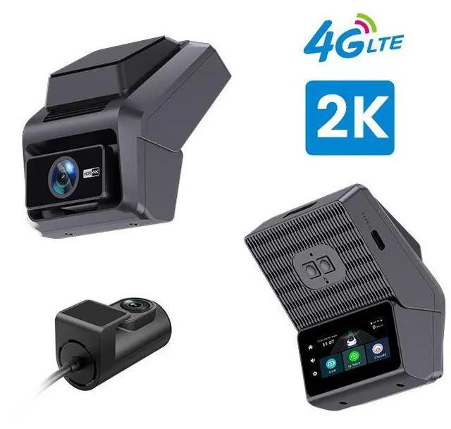 Main image of P87 4G Dual Channel Dash Cam, 1440p Front + 1080p Rear GPS Real-Time Tracking, Remote Live View, CMSV6 Fleet Management Platform 64GB Card Included for Rideshare, Taxi, Fleet
