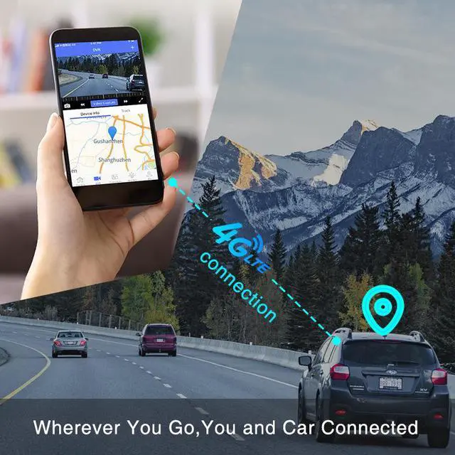 Alt view image 4 of 5 - 4G Dual Channel Dash Cam, Front+Interior Recording 1080p HD, Remote Live View, GPS Tracking, CMSV6 Fleet Platform 32GB Card Included for Rideshare, Taxi, Commercial Fleet