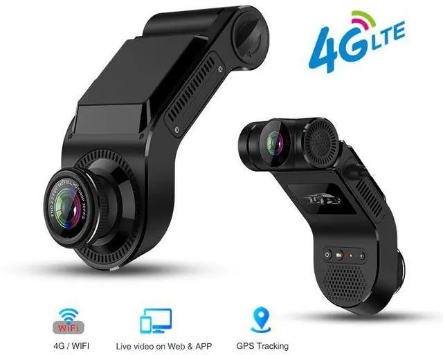 Main image of 4G Dual Channel Dash Cam, Front+Interior Recording 1080p HD, Remote Live View, GPS Tracking, CMSV6 Fleet Platform 32GB Card Included for Rideshare, Taxi, Commercial Fleet