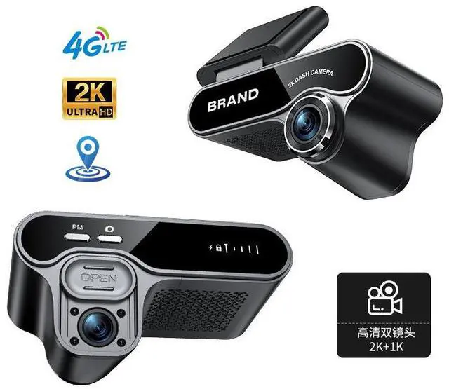 Main image of 4G Dual Channel Dash Cam, Front+Rear Recording 1080p HD, Real-Time Remote Live View, GPS Vehicle Tracking, Parking Monitor 64GB Card Included for Rideshare, Taxi, Fleet