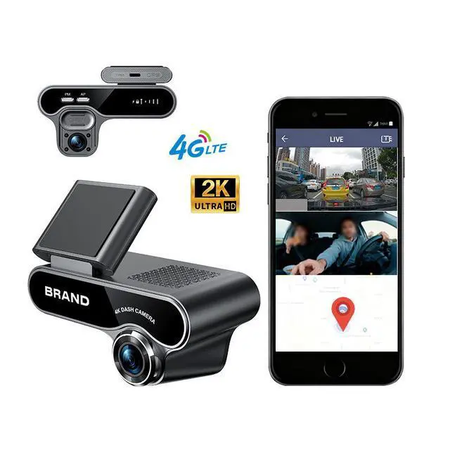 Alt view image 5 of 5 - 4G Dual Channel Dash Cam, Front+Rear Recording 1080p HD, Real-Time Remote Live View, GPS Vehicle Tracking, Parking Monitor 64GB Card Included for Rideshare, Taxi, Fleet