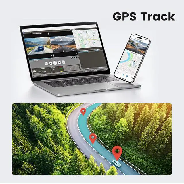 Alt view image 4 of 5 - X50 4K+1K Dual Channel Dash Cam, Front+Rear Recording 4K Ultra HD Front + 1080p Rear, GPS Trajectory, WiFi APP Control, 3.0" IPS Display, F1.8 Aperture, Parking Monitor 64GB Card Included
