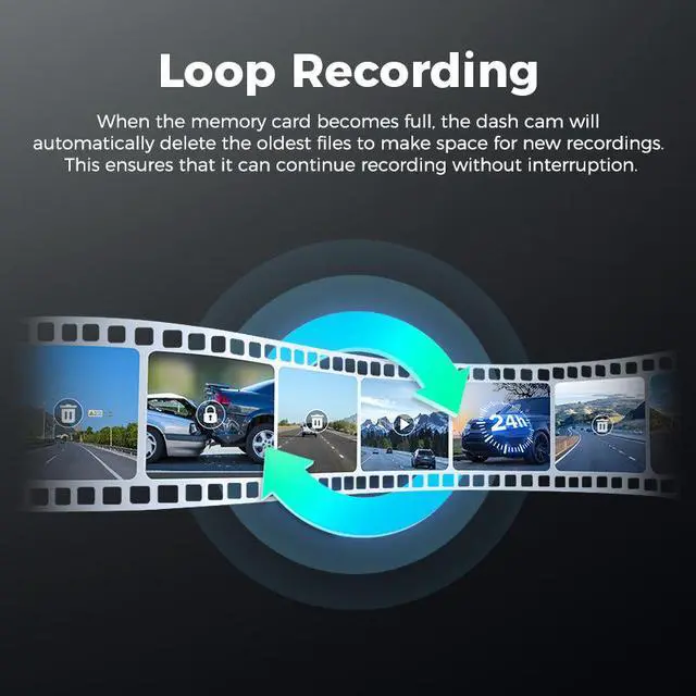 Alt view image 6 of 6 - M200 Single Lens Dash Cam, 1080p HD Recording 140° Wide Angle, WiFi APP Control, G-Sensor, Parking Monitor, Loop Recording 32GB Card Included for Sedan, SUV, Truck