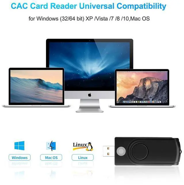 Alt view image 2 of 5 - CR310 USB 3.0 Multi-Function Smart Card Reader IC/CAC/SIM/SD/TF/Bank Card Reader for Tax, Banking, Digital Signature Supports Windows, Mac, Linux EMV, CCID Certified