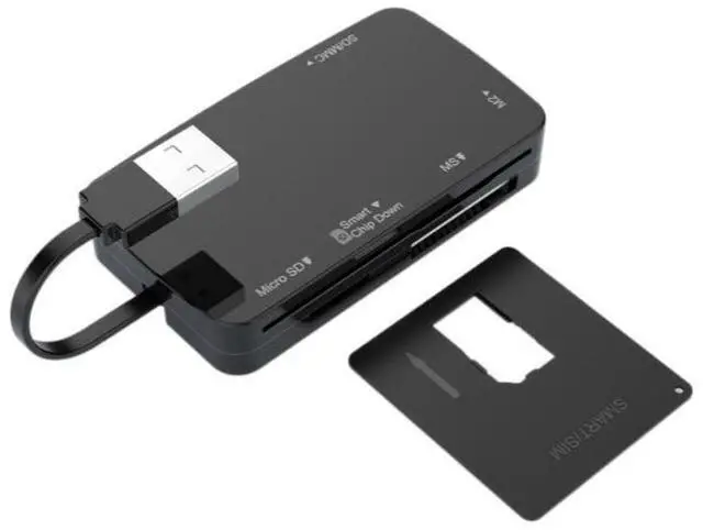 Main image of 6-in-1 Multi-Function Smart Card Reader, USB 2.0 Supports IC, ID, SIM, CAC, SD, TF, MS, M2 Cards For Banking, Tax Filing, Insurance Reimbursement, Government ID, Medical Card