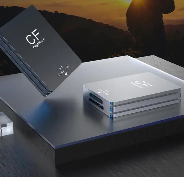 Alt view image 3 of 4 - CFexpress Type A & SD 3.0 2-in-1 Card Reader, USB 3.2 Gen 2 10Gbps Aluminum Alloy External Reader for Professional Cameras, PC, Laptop, Tablet, Android Phone