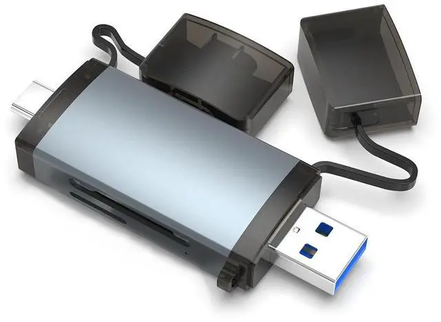 Main image of USB 3.0 Dual Card Reader, SD4.0 + TF4.0 2-in-1 Dual Slot for SD and microSD Cards, USB 3.2 High Speed, USB-C/Type-C Adapter, OTG for Phone, PC, Laptop
