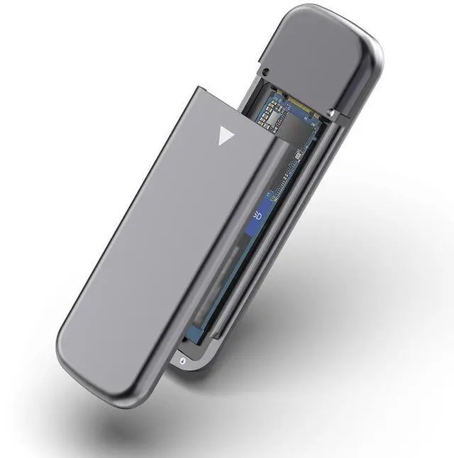 Main image of ME902 USB 3.1 Gen 2 M.2 NVMe SSD Enclosure, 10Gbps High Speed Tool-Free External Hard Drive Case for NVMe SSDs, Supports 2230/2242/2260/2280, Up to 2TB Type-C Aluminum
