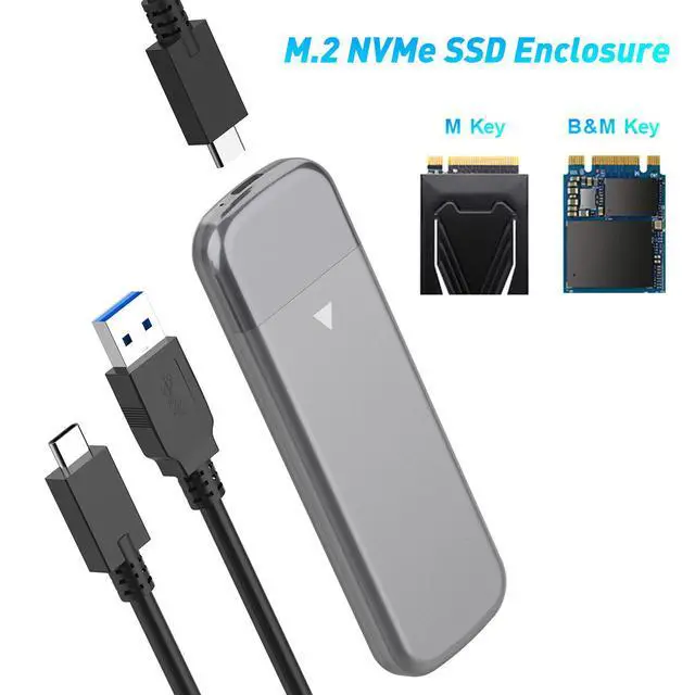 Alt view image 4 of 5 - ME902 USB 3.1 Gen 2 M.2 NVMe SSD Enclosure, 10Gbps High Speed Tool-Free External Hard Drive Case for NVMe SSDs, Supports 2230/2242/2260/2280, Up to 2TB Type-C Aluminum
