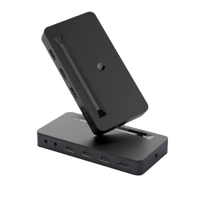 Alt view image 2 of 4 - 4-Port 4K HDMI KVM Switch, 4-in-1 Out with USB & Audio Sharing Control 4 Computers/PS4/Xbox with 1 Monitor, 3 USB Devices, 1 Audio Set 4K@30Hz, Button + Wired Remote Switching Plug & Play