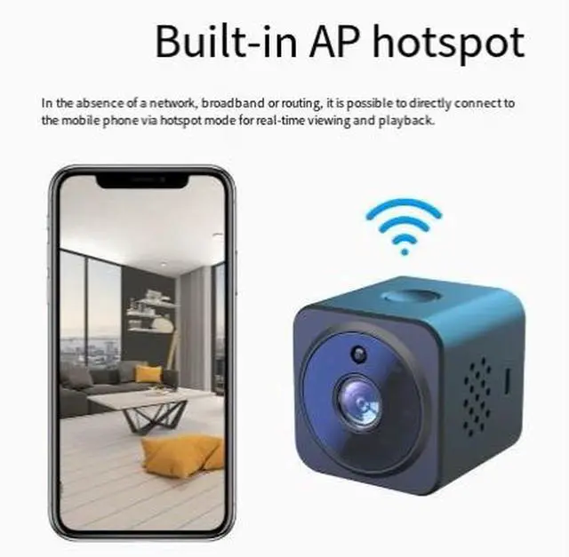 Alt view image 4 of 4 - AS02 Mini WiFi Security Camera, 1080P HD Indoor Smart Cam with Two-Way Audio Infrared Night Vision, Motion Detection, 64GB MicroSD Support, Remote Viewing Home/Baby/Pet Monitor (32g)