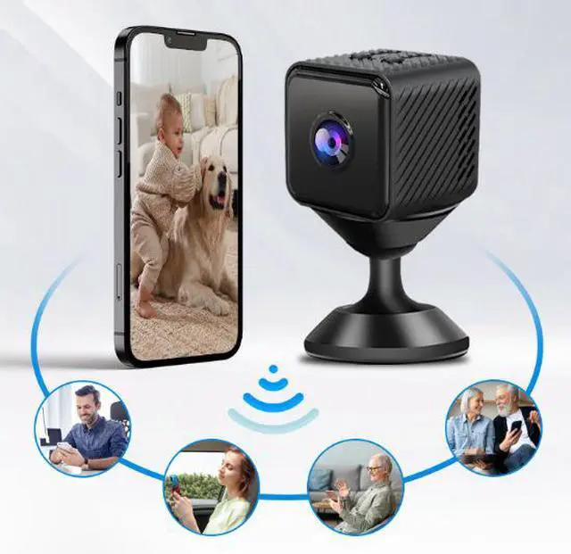 Alt view image 4 of 4 - X2 Indoor WiFi Security Camera, 1080P? Night Vision Wireless Home Monitor Motion Detection, Built-in -38dB Mic, DC5V, Ultra-Compact 3.2cm Cube Remote Viewing via App for Home/Office/Baby