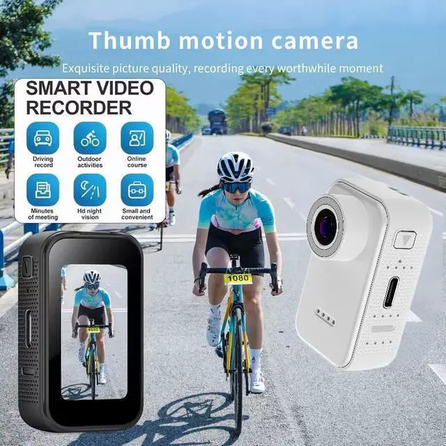 Alt view image 2 of 4 - F2 Thumb-Sized Wearable Camera, 1080P HD Body Cam with Magnetic Pendant 1.47" IPS Screen, 130° Wide Angle, 128GB Max, Type-C For Pet, Cycling, Motorcycle, Security, Delivery, Courier