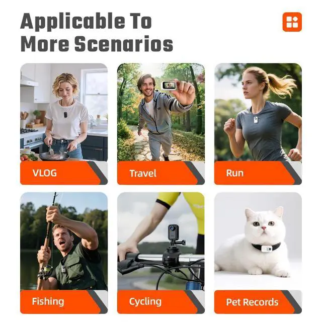 Alt view image 3 of 4 - F2 Thumb-Sized Wearable Camera, 1080P HD Body Cam with Magnetic Pendant 1.47" IPS Screen, 130° Wide Angle, 128GB Max, Type-C For Pet, Cycling, Motorcycle, Security, Delivery, Courier