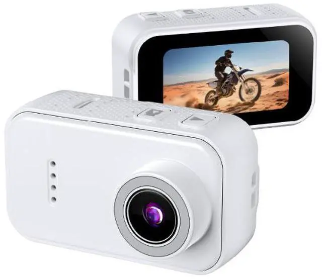 Main image of F2 Thumb-Sized Wearable Camera, 1080P HD Body Cam with Magnetic Pendant 1.47" IPS Screen, 130° Wide Angle, 128GB Max, Type-C For Pet, Cycling, Motorcycle, Security, Delivery, Courier White