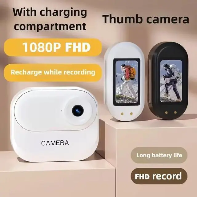 Alt view image 5 of 6 - DM10 Outdoor Thumb Camera, 1080P HD Magnetic Wearable Recorder 35g Ultra-Light, Magnetic Charging Case (350-800mAh), 3H Battery, Pet Camera, Action Cam Hat Clip + Collar Included