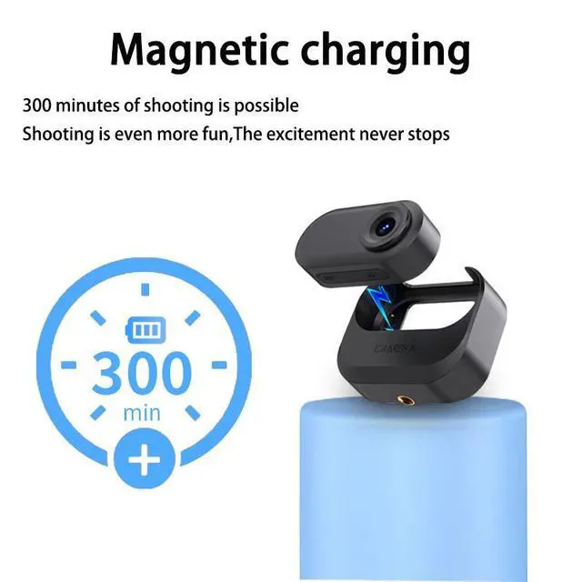 Alt view image 6 of 6 - DM10 Outdoor Thumb Camera, 1080P HD Magnetic Wearable Recorder 35g Ultra-Light, Magnetic Charging Case (350-800mAh), 3H Battery, Pet Camera, Action Cam Hat Clip + Collar Included Black