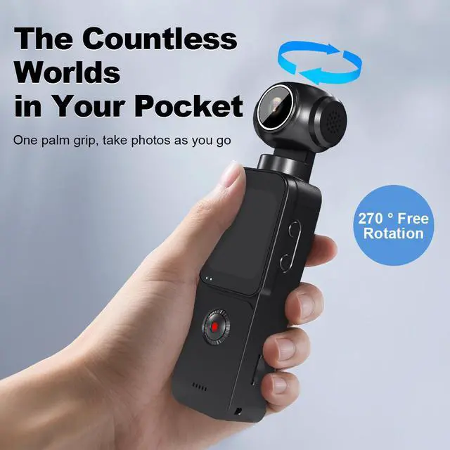 Alt view image 4 of 4 - PX3 5K Ultra HD Action Camera, Handheld Sports Cam with Electric Rotating Lens 4x Optical Zoom, Electronic Image Stabilization, WiFi, Night Vision, Touch Screen, Remote Control For Cycling, Outdoo