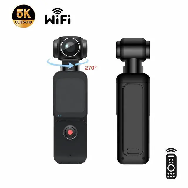 Main image of PX3 5K Ultra HD Action Camera, Handheld Sports Cam with Electric Rotating Lens 4x Optical Zoom, Electronic Image Stabilization, WiFi, Night Vision, Touch Screen, Remote Control For Cycling, Outdoo