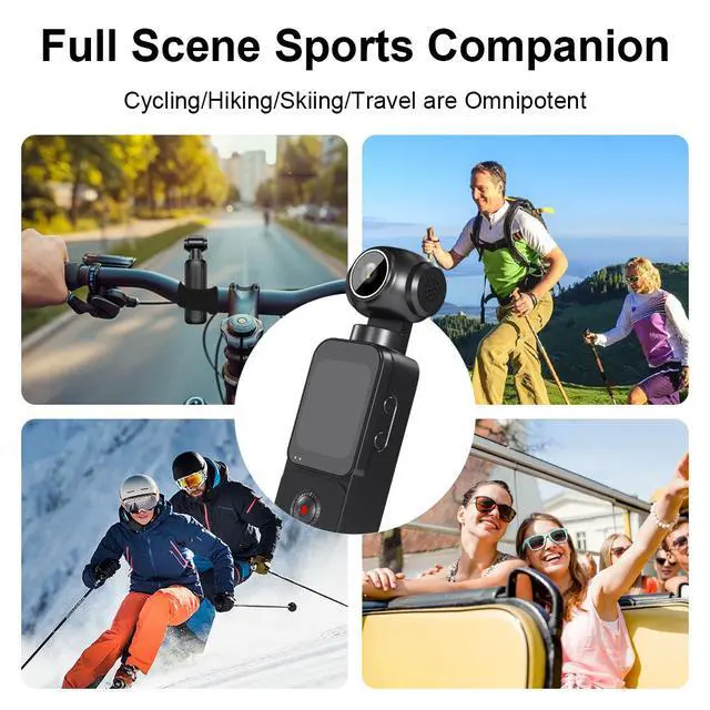 Alt view image 3 of 4 - PX3 5K Ultra HD Action Camera, Handheld Sports Cam with Electric Rotating Lens 4x Optical Zoom, Electronic Image Stabilization, WiFi, Night Vision, Touch Screen, Remote Control For Cycling, Outdoo