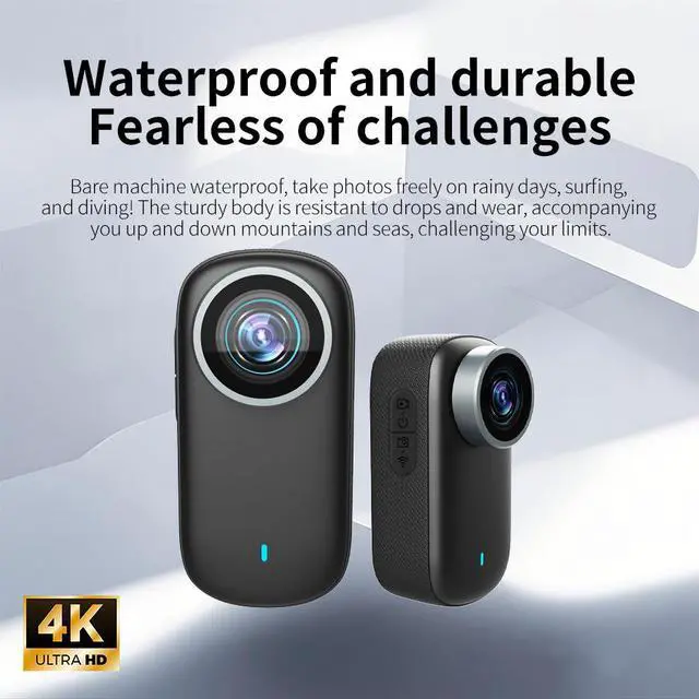 Alt view image 2 of 6 - 4K Waterproof Thumb Camera, WiFi Outdoor Action Cam for Cycling, Diving, Pet Monitoring IP66 + 30m Underwater Case, GC4653 Sensor, F2.0, 1000mAh, 3H Battery, 256GB Max 16:9, EIS