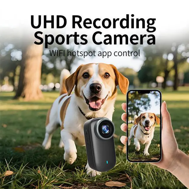 Alt view image 3 of 6 - 4K Waterproof Thumb Camera, WiFi Outdoor Action Cam for Cycling, Diving, Pet Monitoring IP66 + 30m Underwater Case, GC4653 Sensor, F2.0, 1000mAh, 3H Battery, 256GB Max 16:9, EIS