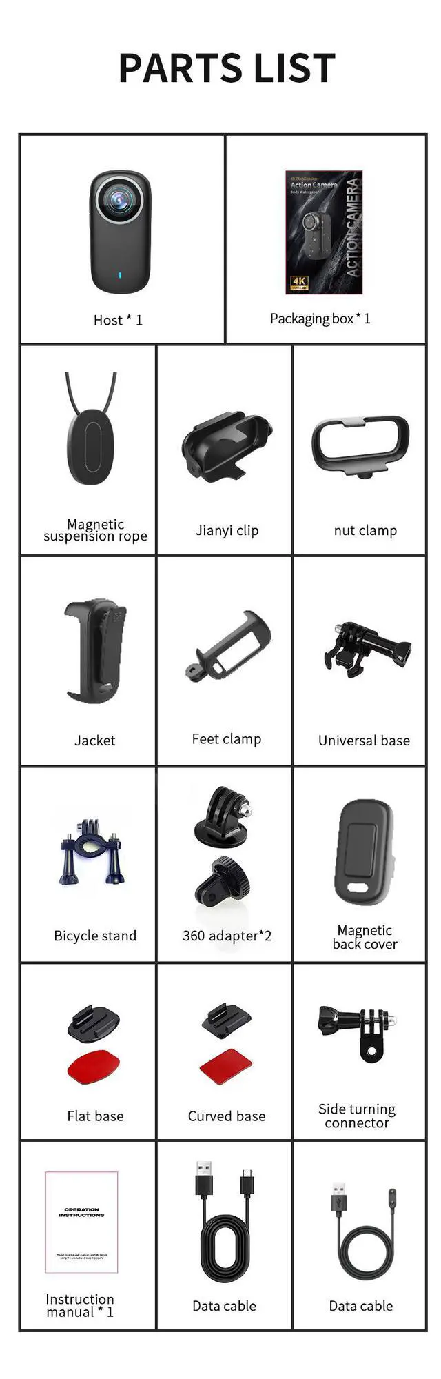Alt view image 6 of 6 - 4K Waterproof Thumb Camera, WiFi Outdoor Action Cam for Cycling, Diving, Pet Monitoring IP66 + 30m Underwater Case, GC4653 Sensor, F2.0, 1000mAh, 3H Battery, 256GB Max 16:9, EIS