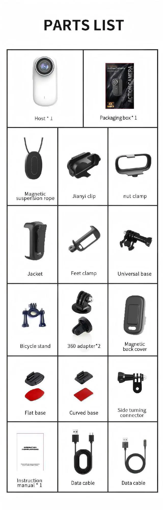 Alt view image 5 of 5 - 4K Waterproof Thumb Camera, WiFi Outdoor Action Cam for Cycling, Diving, Pet Monitoring IP66 + 30m Underwater Case, GC4653 Sensor, F2.0, 1000mAh, 3H Battery, 256GB Max 16:9, EIS White