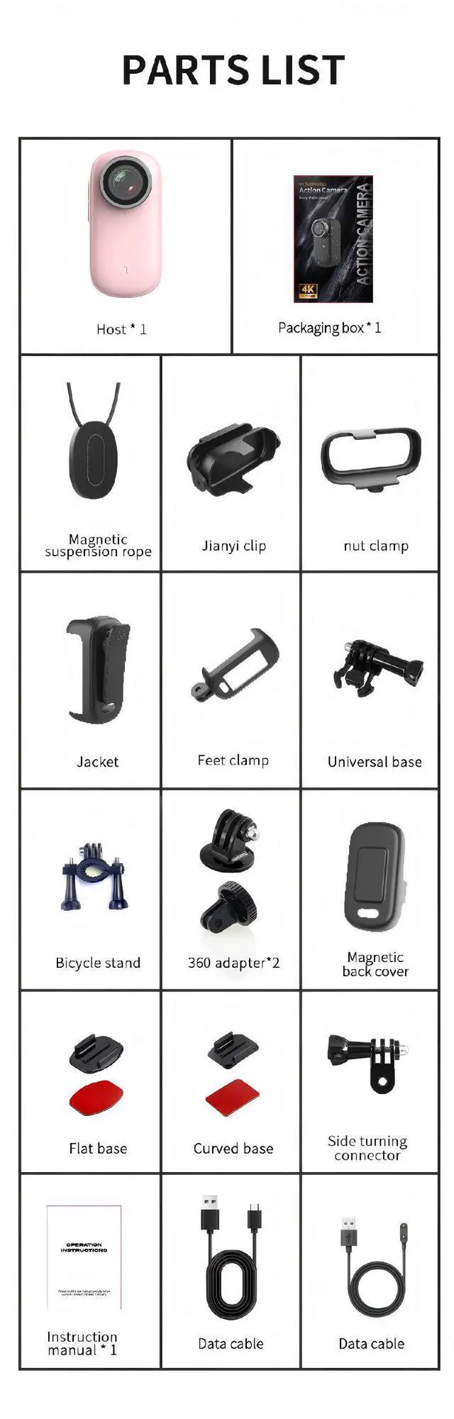 Alt view image 5 of 5 - 4K Waterproof Thumb Camera, WiFi Outdoor Action Cam for Cycling, Diving, Pet Monitoring IP66 + 30m Underwater Case, GC4653 Sensor, F2.0, 1000mAh, 3H Battery, 256GB Max 16:9, EIS Pink