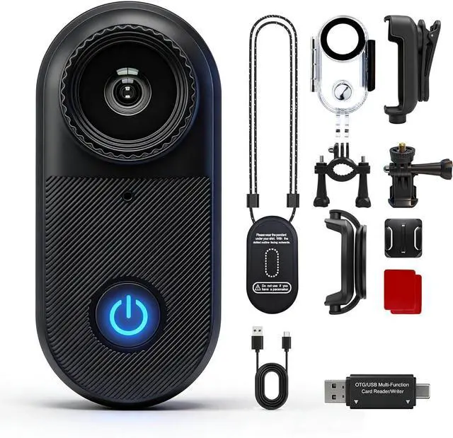 Main image of 2.7K Outdoor Thumb Camera, WiFi Magnetic Chest Mount Action Cam 30fps, 128GB Max, Waterproof Case (10m), 490mAh For Cycling, Vlogging, Motorcycle, Pet Monitoring