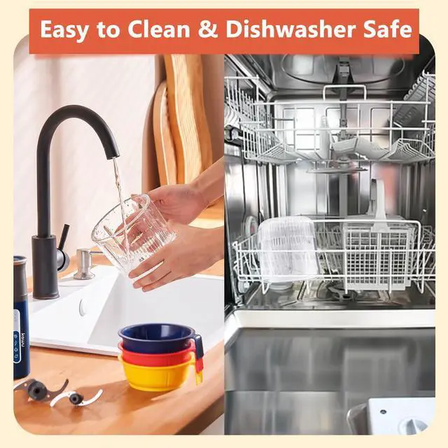 Alt view image 5 of 7 - Kawu Electric food chopper, vegetable grinder, blender, glass transparent bowl, wireless rechargeable