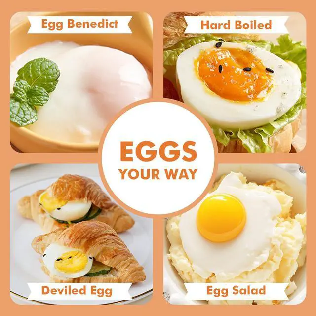 Alt view image 6 of 7 - KawuElectric egg cooker, 3-in-1 egg cooker, can cook 4 eggs, whiteElectric egg cooker, 3-in-1 egg cooker, can cook 4 eggs, white