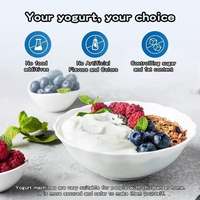 Alt view image 3 of 7 - DIDImo Yogurt Maker, 1L, 304 Stainless Steel Interior, Low Energy Consumption and Noise, White