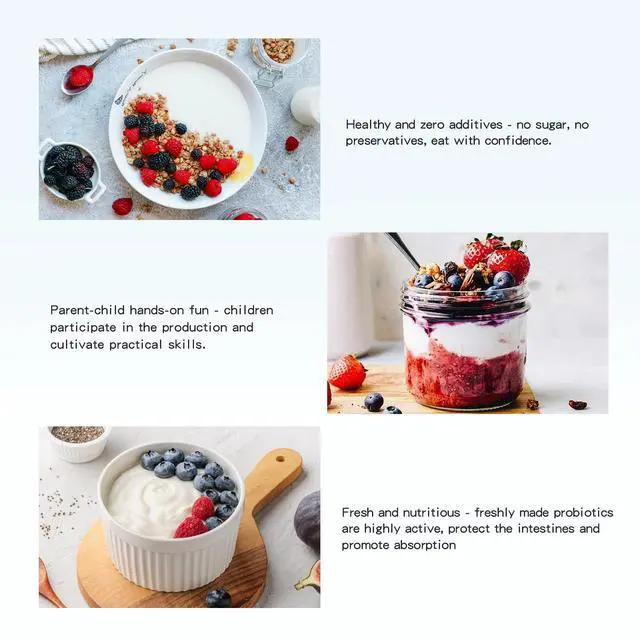 Alt view image 7 of 7 - DIDImo Yogurt Maker, 1L, 304 Stainless Steel Interior, Low Energy Consumption and Noise, White