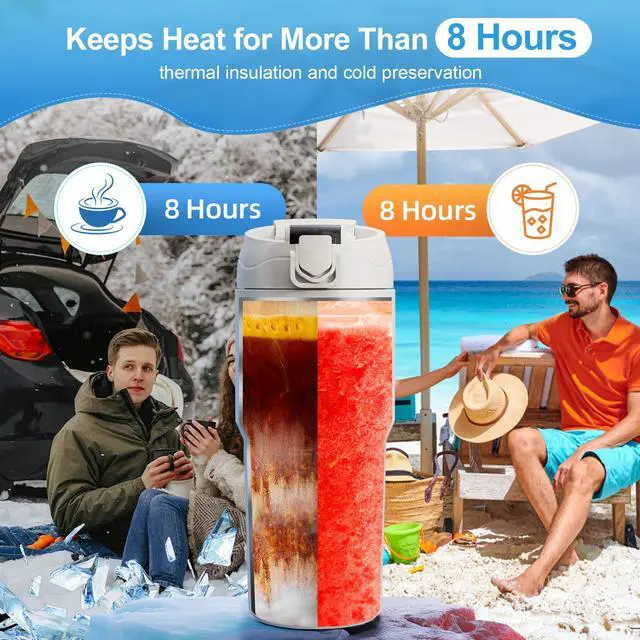 Alt view image 3 of 7 - Kawu Portable electric juicer, 304 stainless steel blade, keeps hot or cold for more than 8 hours, suitable for various occasions, outdoor, dormitory, office, etc.