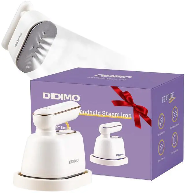 Main image of DIDImo Portable steam iron kawuCR-YT06A, 5 seconds fast heating, 120 ml water tank, 180° rotating handle, wet and dry ironing function, suitable for school, travel, office