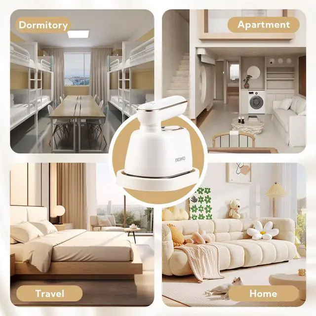 Alt view image 7 of 7 - DIDImo Portable steam iron kawuCR-YT06A, 5 seconds fast heating, 120 ml water tank, 180° rotating handle, wet and dry ironing function, suitable for school, travel, office