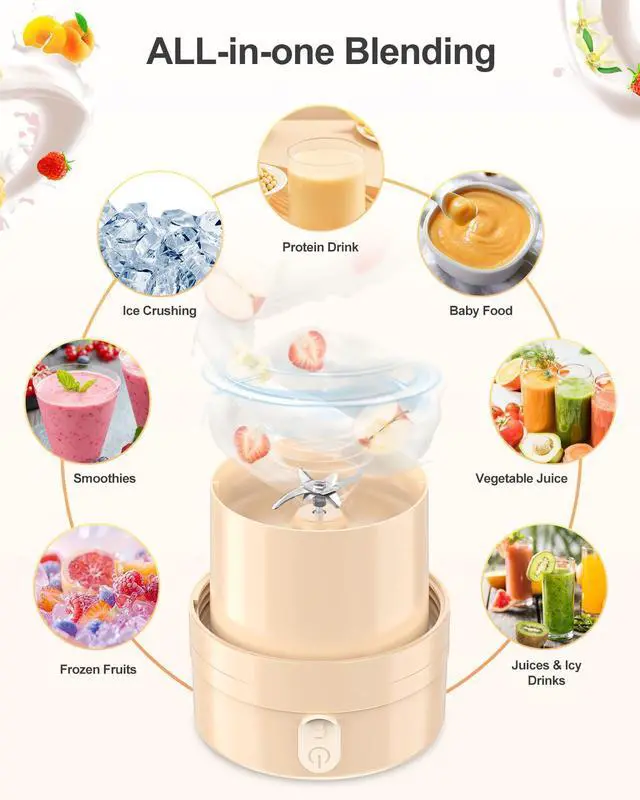 Alt view image 5 of 7 - Kawu Portable Electric Juicer, USB Rechargeable Portable Blender, Mini Juicer for Smoothies, whit