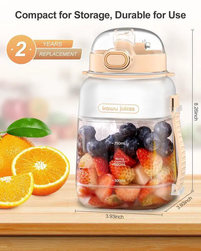 Alt view image 6 of 7 - Kawu Portable Electric Juicer, USB Rechargeable Portable Blender, Mini Juicer for Smoothies, whit