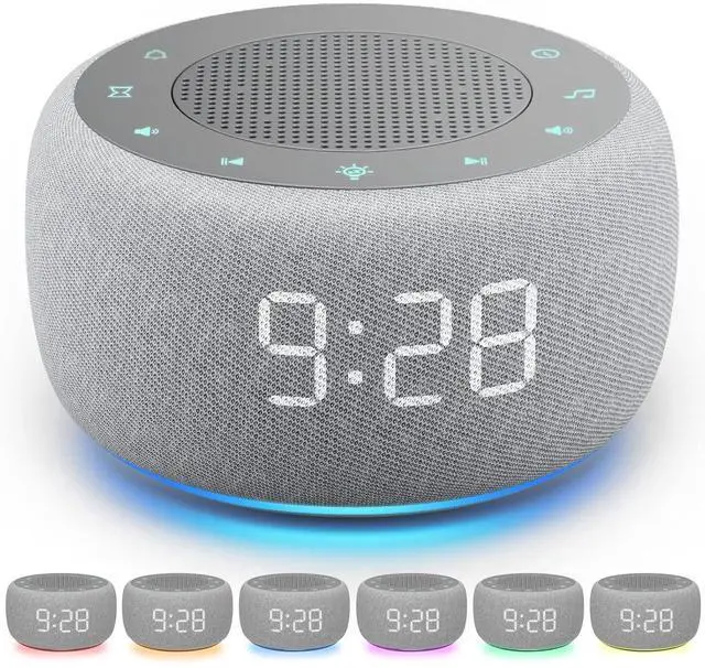 Main image of Eyesoul Sound Machine & Alarm Clock 2-in-1, 18 Soothing Sound, 7 Night Light, Sleep Timer, Precise 30-Level Volume Control White Noise Machine