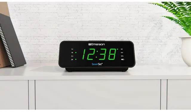 Alt view image 2 of 6 - Eyesoul SmartSet Dual Alarm Clock Radio with AM/FM Radio, Dimmer, Sleep Timer and .9" LED Display, CKS1900