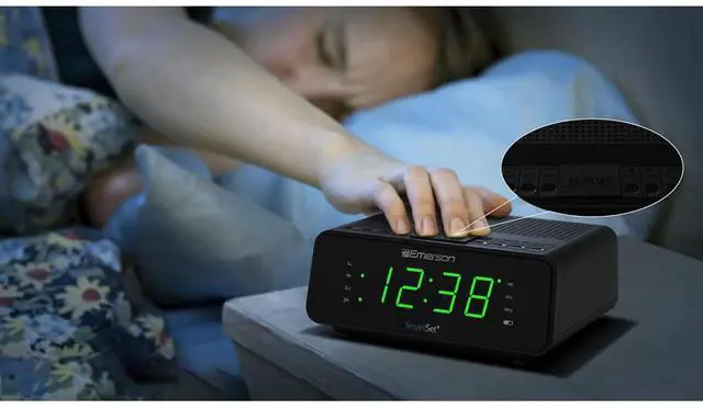 Alt view image 5 of 6 - Eyesoul SmartSet Dual Alarm Clock Radio with AM/FM Radio, Dimmer, Sleep Timer and .9" LED Display, CKS1900