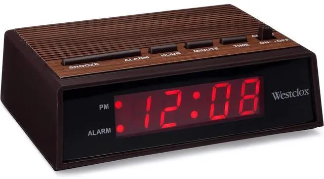 Alt view image 2 of 6 - Eyesoul Retro Wood Style Easy To Read Super Bright Small Night Table Ascending Alarm Clock 22690.