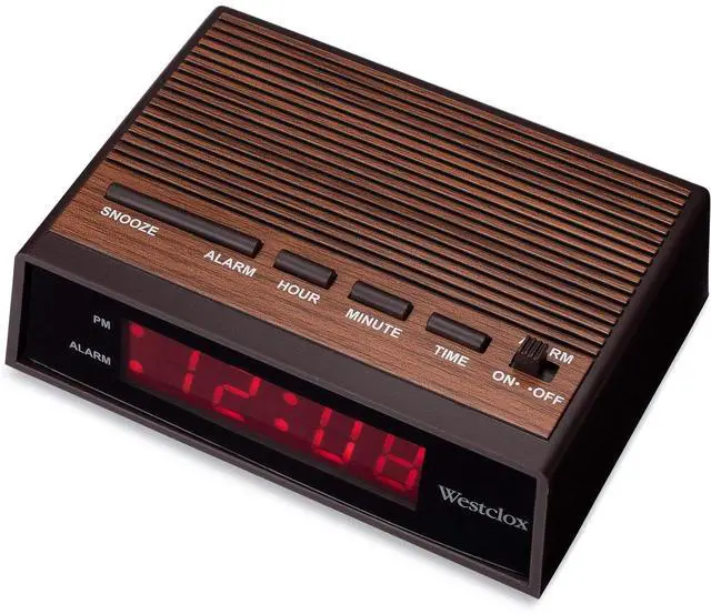 Alt view image 3 of 6 - Eyesoul Retro Wood Style Easy To Read Super Bright Small Night Table Ascending Alarm Clock 22690.